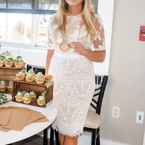 Lulu's Kayleigh Lace Short Sleeve Midi Dress